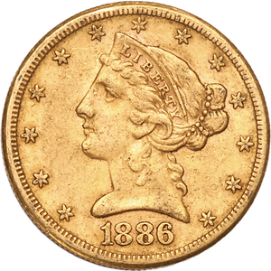 1886-S Liberty Head $5 Gold Piece Main Image