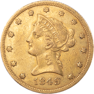 1849 $10 Liberty Head Gold Eagle, No Motto Main Image