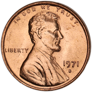 1971-D Lincoln Head Cent MS60 Main Image