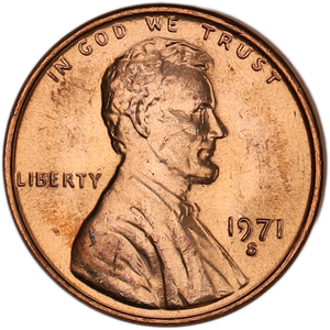 1971-S Lincoln Head Cent MS60 Main Image