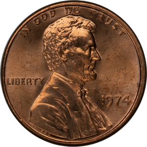 1974 Lincoln Head Cent MS60 Main Image