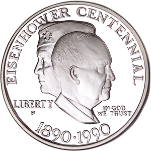 1990-P Eisenhower Centennial Silver Dollar Main Image