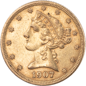 1907-D Liberty Head $5 Gold XF Main Image