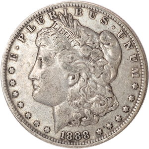 1888-O Morgan Silver Dollar, Hot Lips Main Image