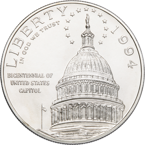 1994-D U.S. Capitol Bicentennial Silver Dollar Main Image
