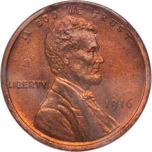 1916 Lincoln Head Cent, Red Brown Main Image