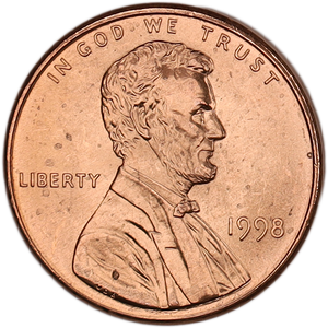 1998 Lincoln Head Cent MS60 Main Image