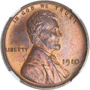 1910 Lincoln Hd Cent Red Brown NGC  PF64 Main Image