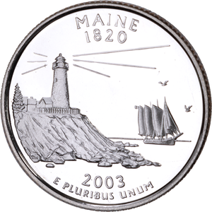 2003-S 90% Silver Maine Statehood Quarter Main Image