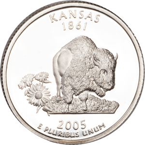 2005-S 90% Silver Kansas Statehood Quarter Main Image