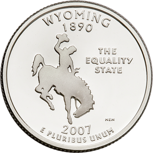 2007-S 90% Silver Wyoming Statehood Quarter Main Image