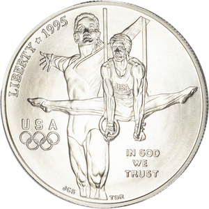 1995-D Centennial Olympics (Gymnastics) Silver Dollar Main Image