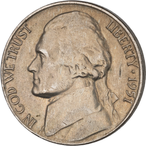 1951-D Jefferson Nickel Main Image