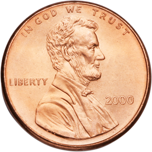 2000 Lincoln Head Cent MS60 Main Image