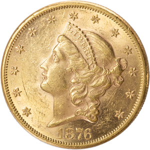 1876 Gold $20 Liberty Head          BL58 Main Image