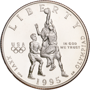 1995-S Olympic Basketball Half Dollar Main Image