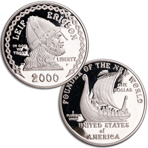 2000-P Leif Ericson Millennium Silver Dollar Main Image