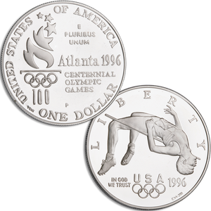 1996-P XXVI Olympiad, High Jump Silver Dollar Main Image
