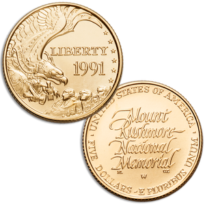 1991-W Mount Rushmore $5 Gold Commemorative Main Image