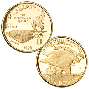 1995-W Centennial Olympics (Stadium) Gold $5 Commemorative Main Image