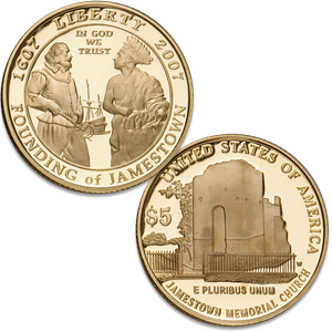 2007-W Jamestown 400th Anniversary Gold $5 Main Image