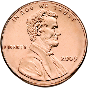 2009 Lincoln Formative Years Cent, Uncirculated, MS60 Main Image