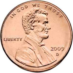 2009-D Lincoln Professional Life Cent, Uncirculated, MS60 Main Image