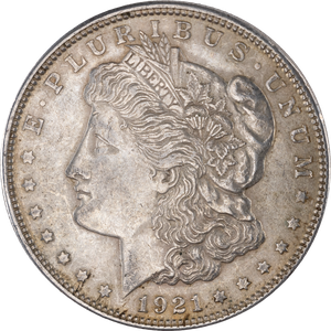 1921 Morgan Silver Dollar, Wide Reeding Main Image