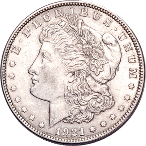 1921 Morgan Silver Dollar, Wide Reeding Main Image