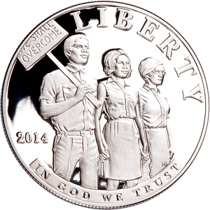 2014 Civil Rights Act Silver Commemorative Dollar Main Image