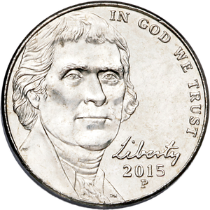 2015-P Jefferson Nickel Main Image