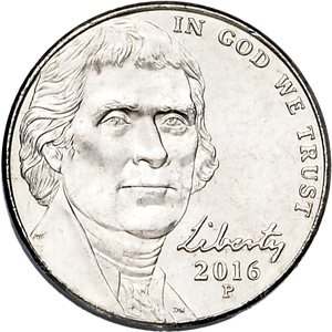 2016-P Jefferson Nickel Main Image