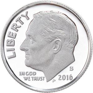 2016-S 90% Silver Roosevelt Dime Main Image