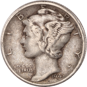 1943 Mercury Dime F Main Image