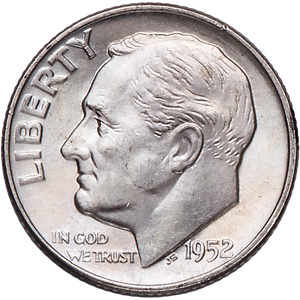 1952 silver dime value