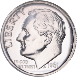 1961 Roosevelt Silver Dime Proof Main Image