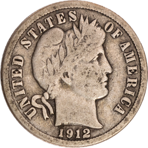 1912-S Barber Silver Dime Main Image