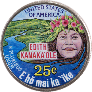 2023 Colorized Edith Kanaka’ole U.S. Women Quarter Main Image