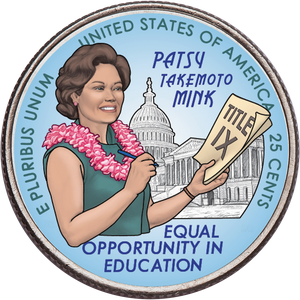 2024 Colorized Patsy Takemoto Mink U.S. Women Quarter Main Image