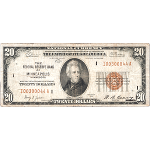 Series 1929 $20 Federal Reserve Bank Note Main Image