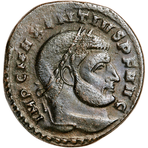 Ancient Bronze and Copper - Roman Imperial Bronze - AD306-312 VF Main Image