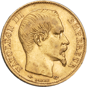 1852-1870 France Gold 20 Francs CIRC Main Image