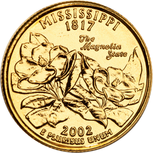 2002 Gold-Plated Mississippi Statehood Quarter Main Image