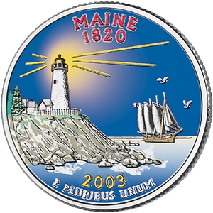 2003 Colorized Maine Statehood Quarter Main Image