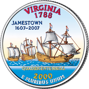 2000 Colorized Virginia Statehood Quarter Main Image