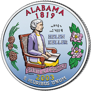 2003 Colorized Alabama Statehood Quarter Main Image