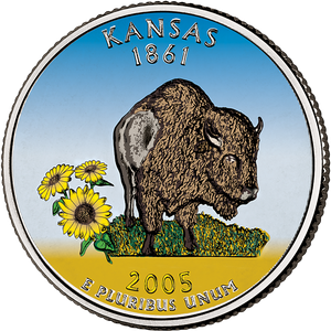 2005 Colorized Kansas Statehood Quarter Main Image