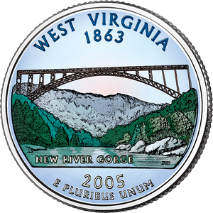 2005 Colorized West Virginia Statehood Quarter Main Image