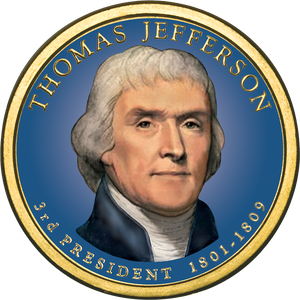 2007 Colorized Thomas Jefferson Presidential Dollar Main Image