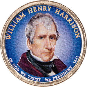 2009 Colorized William Henry Harrison Presidential Dollar Main Image